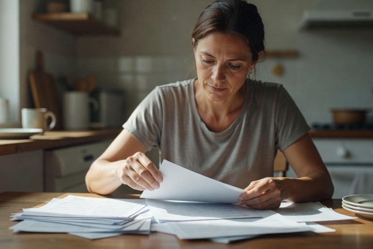 Femme préparant ses documents pour inscription rapide à France Travail