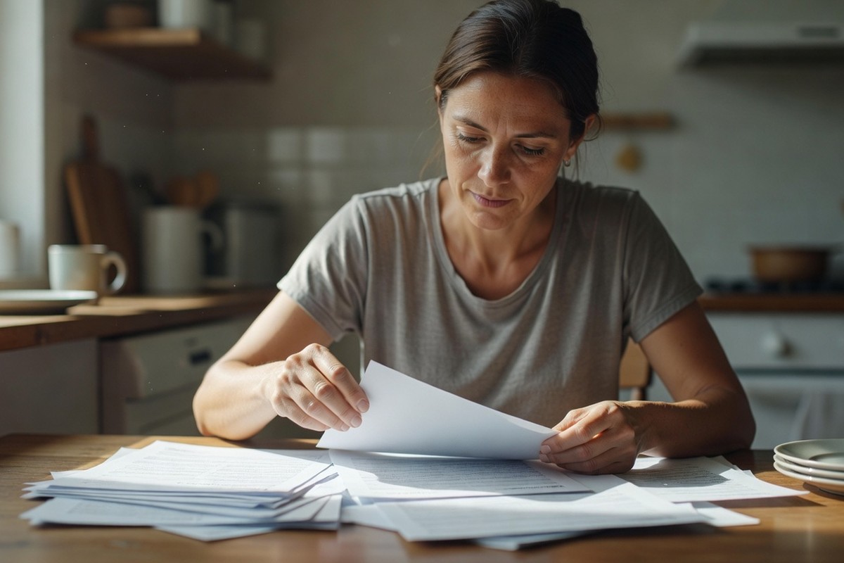 Femme préparant ses documents pour inscription rapide à France Travail